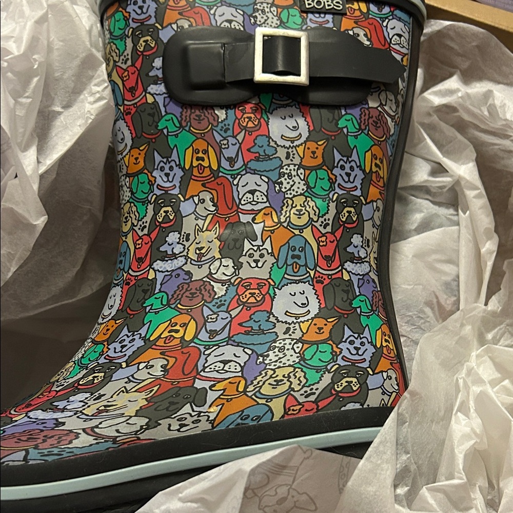Skechers Womans Colorful Animal Print Rain Boots